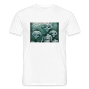 Aliens in the Mist - Men's T-Shirt - white - Front - AI Model Male 178 dark (178cm)