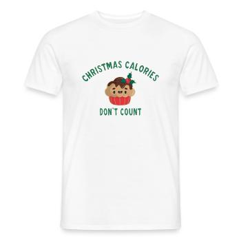 Christmas calories don't count - T-shirt homme - blanc - Devant - AI Model Male 178 dark (178cm)