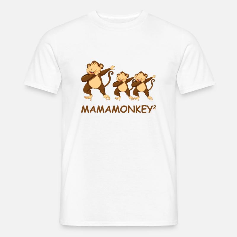 Schwanger werdene Mutter Zwillinge Affe - Männer T-Shirt - Weiß