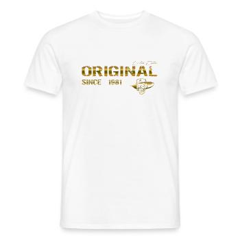 Original since 1981 - Men's T-Shirt - white - Front - AI Model Male 178 dark (178cm)