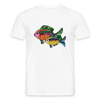 Poissons - T-shirt homme - blanc - Devant - AI Model Male 178 dark (178cm)