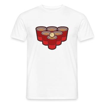 Jeu de Beer Pong avec Ball - T-shirt homme - blanc - Devant - AI Model Male 178 dark (178cm)