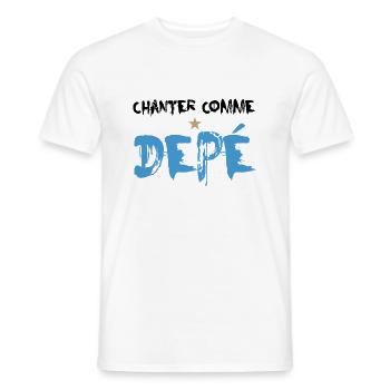 Chanter comme depé ! - T-shirt homme - blanc - Devant - AI Model Male 178 dark (178cm)