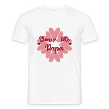 BONNE FÊTE PAPA. PAPA. FÊTE DES PÈRES. BONNE FÊTE - T-shirt homme - blanc - Devant - AI Model Male 178 dark (178cm)