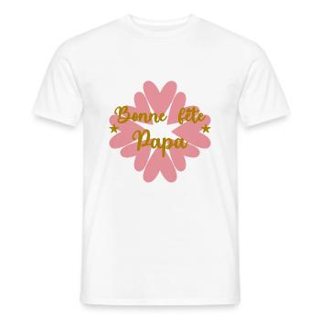 BONNE FÊTE PAPA. PAPA. FÊTE DES PÈRES. BONNE FÊTE - T-shirt homme - blanc - Devant - AI Model Male 178 dark (178cm)