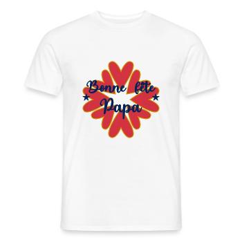 BONNE FÊTE PAPA. PAPA. FÊTE DES PÈRES. BONNE FÊTE - T-shirt homme - blanc - Devant - AI Model Male 178 dark (178cm)