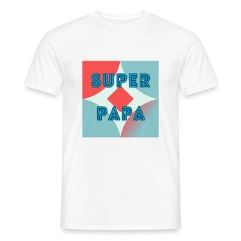 PAPA. FÊTE DES PÈRES. BONNE FÊTE PAPA. BONNE FÊTE - T-shirt homme - blanc - Devant - AI Model Male 178 dark (178cm)