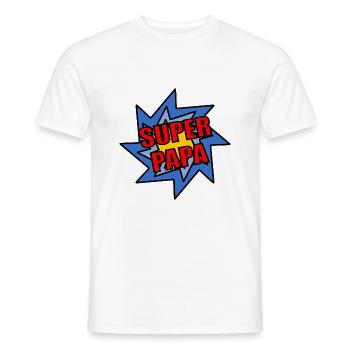 FÊTE DES PÈRES. BONNE FÊTE PAPA. PAPA. BONNE FÊTE - T-shirt homme - blanc - Devant - AI Model Male 178 dark (178cm)