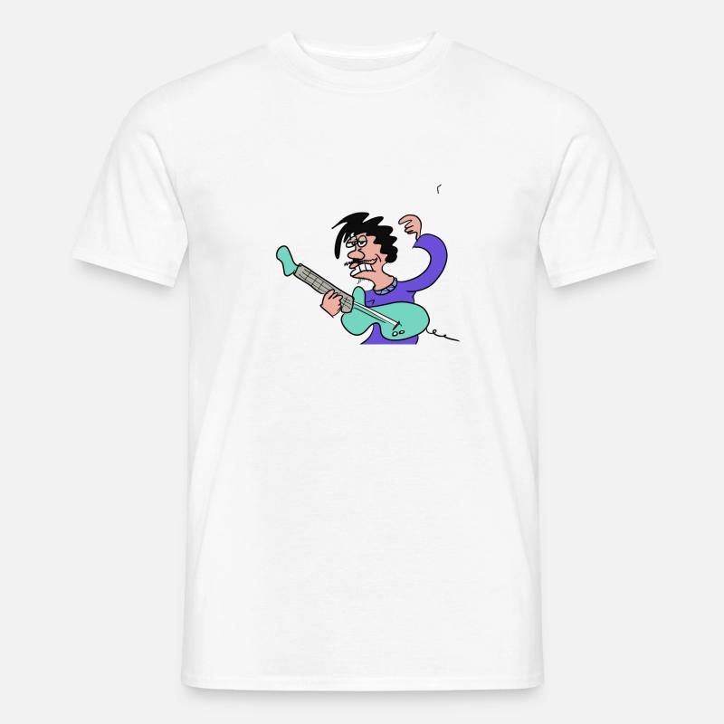 Gitarrenmann - Männer T-Shirt - Weiß