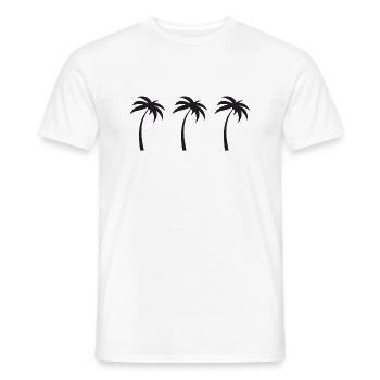 Palmiers minimalistes - T-shirt homme - blanc - Devant - AI Model Male 178 dark (178cm)