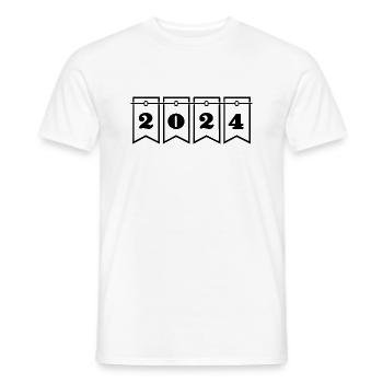 2024. NOËL. ANNEE. ANNIVERSAIRE. RETRAITE. PAPA - T-shirt homme - blanc - Devant - AI Model Male 178 dark (178cm)