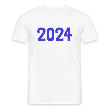 2024. FROHES NEUES JAHR. SILVESTER. NEUJAHR - Männer T-Shirt - Weiß - Vorne - AI Model Male 178 dark (178cm)