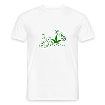 Structure moléculaire du CBD - T-shirt homme - blanc - Devant - AI Model Male 178 dark (178cm)