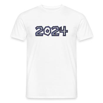 2024. FROHES NEUES JAHR. SILVESTER. NEUJAHR - Männer T-Shirt - Weiß - Vorne - AI Model Male 178 dark (178cm)
