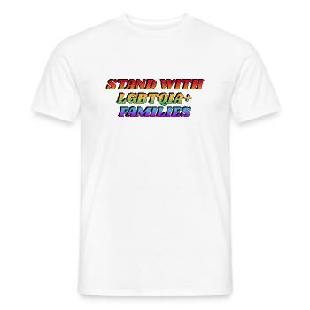 Stehen Sie an der Seite von LGBTQIA-Familien - Männer T-Shirt - Weiß - Vorne - AI Model Male 178 dark (178cm)