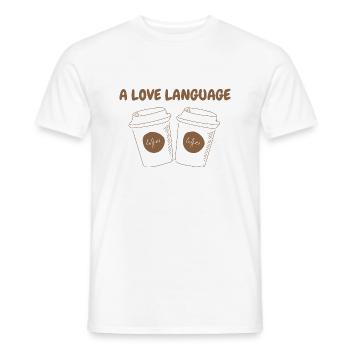 A LOVE LANGUAGE - Männer T-Shirt - Weiß - Vorne - AI Model Male 178 dark (178cm)
