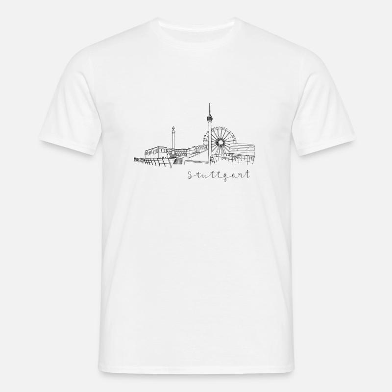 Stuttgart Skyline - Männer T-Shirt - Weiß