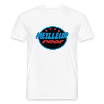 MEILLEUR PROF - T-shirt homme - blanc - Devant - AI Model Male 178 dark (178cm)