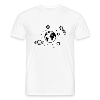 Universe 01 - Men's T-Shirt - white - Front - AI Model Male 178 dark (178cm)