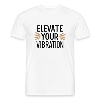 elevate your vibration - T-shirt homme - blanc - Devant - AI Model Male 178 dark (178cm)