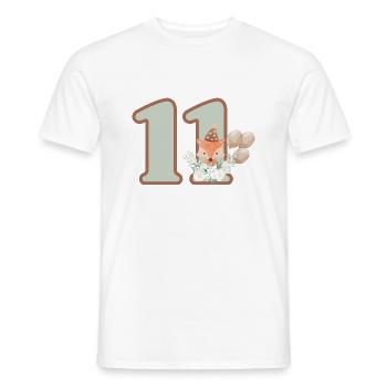 11. Geburtstag Fuchs Blumen - Männer T-Shirt - Weiß - Vorne - AI Model Male 178 dark (178cm)