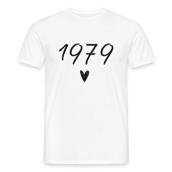 1979 Herzgeburtstag - Männer T-Shirt - Weiß - Vorne - AI Model Male 178 dark (178cm)