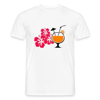 Hawaii Hibiscus Cocktail Drink - Men's T-Shirt - white - Front - AI Model Male 178 dark (178cm)