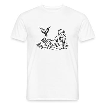 Drawing Mermaid - Men's T-Shirt - white - Front - AI Model Male 178 dark (178cm)