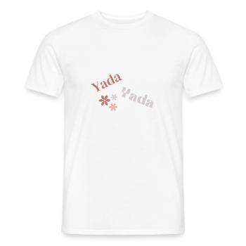 Yada Yada Typography, Simple Brown and Grey Words - Men's T-Shirt - white - Front - AI Model Male 178 dark (178cm)