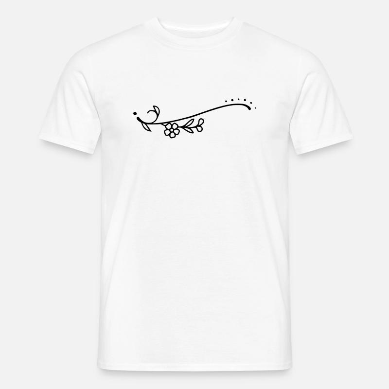 Fleurs de ligne courbe - T-shirt homme - blanc
