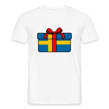 Drapeau de la Suède Noël - T-shirt homme - blanc - Devant - AI Model Male 178 dark (178cm)