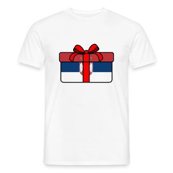 Gift flag Serbia X-mas - Men's T-Shirt - white - Front - AI Model Male 178 dark (178cm)
