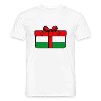 Gift flag Hungary X mas - Men's T-Shirt - white - Front - AI Model Male 178 dark (178cm)