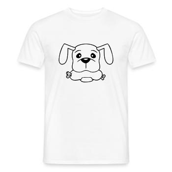 Chien Saucisse Bouche Faim Nourriture Mange Saucisses Sucré - T-shirt homme - blanc - Devant - AI Model Male 178 dark (178cm)