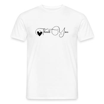 Thank you Font Line - Men's T-Shirt - white - Front - AI Model Male 178 dark (178cm)