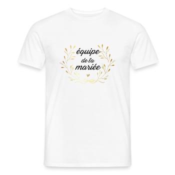 Équipe de la mariée couronne doré - T-shirt homme - blanc - Devant - AI Model Male 178 dark (178cm)
