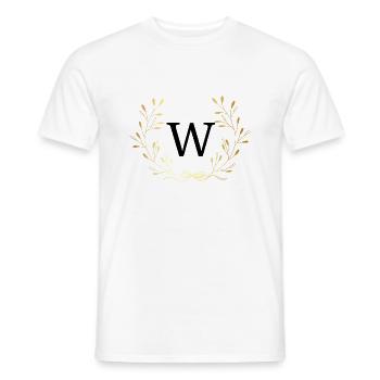 Buchstabe mit goldener Blumenkrone - Männer T-Shirt - Weiß - Vorne - AI Model Male 178 dark (178cm)