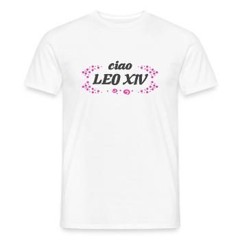 ciao Léon XIV - T-shirt homme - blanc - Devant - AI Model Male 178 dark (178cm)