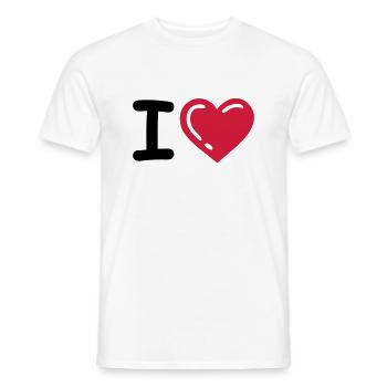 Coeur I / I (coeur) 04.0 - T-shirt homme - blanc - Devant - AI Model Male 178 dark (178cm)
