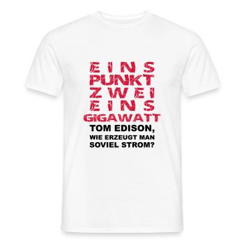 1.21 Gigawatt wie erzeugt man soviel Strom 2farbig - Männer T-Shirt - Weiß - Vorne - AI Model Male 178 dark (178cm)