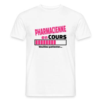pharmacienne en cours - T-shirt homme - blanc - Devant - AI Model Male 178 dark (178cm)