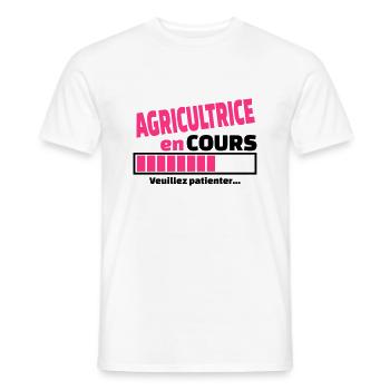 agricultrice en cours - T-shirt homme - blanc - Devant - AI Model Male 178 dark (178cm)