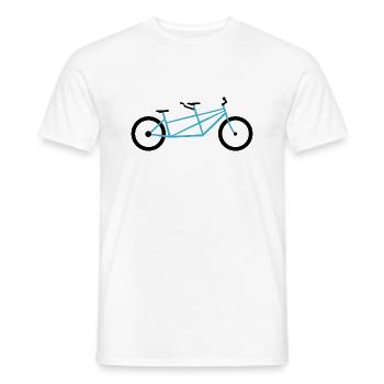 Vélo de vélo tandem bleu - T-shirt homme - blanc - Devant - AI Model Male 178 dark (178cm)