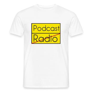 podcast - Men's T-Shirt - white - Front - AI Model Male 178 dark (178cm)