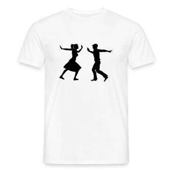 Lindy Hop Swing Dancing Gift Dance Shag Boogie - Men's T-Shirt - white - Front - AI Model Male 178 dark (178cm)