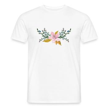 FLOWER - Men's T-Shirt - white - Front - AI Model Male 178 dark (178cm)