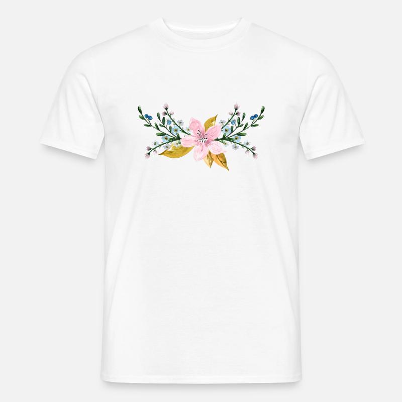 BLUME - Männer T-Shirt - Weiß