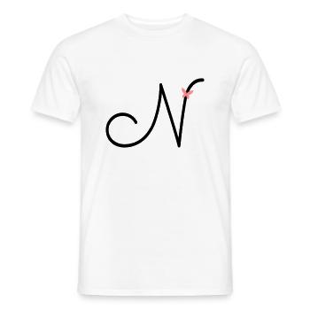 Buchstabe N Anfangsbuchstabe Schmetterling - Männer T-Shirt - Weiß - Vorne - AI Model Male 178 dark (178cm)