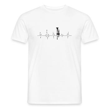 Trompette battement de coeur noir - T-shirt homme - blanc - Devant - AI Model Male 178 dark (178cm)
