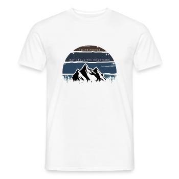 Mountains mountain range hiking climbing HATE PEOPLE vintage - Men's T-Shirt - white - Front - AI Model Male 178 dark (178cm)